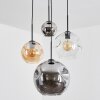 Ripoll Pendellampa, kullampa, Pendellampa Cluster Amber, Krom, Klart, Rökfärger, 4-ljuskällor