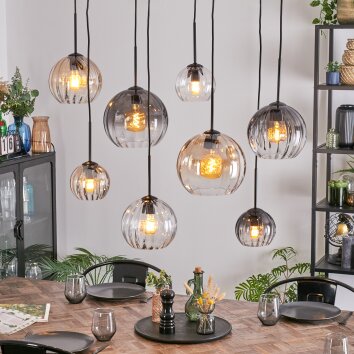 Koyoto Pendellampa, kullampa, Pendelbelysning Amber, Klart, Rökfärger, 8-ljuskällor
