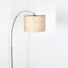 Bongal Golvlampa, Båglampor Nickel matt, Svart, 1-ljuskällor, Tygskärm