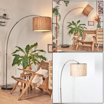 Bongal Golvlampa Nickel matt, Svart, 1-ljuskällor