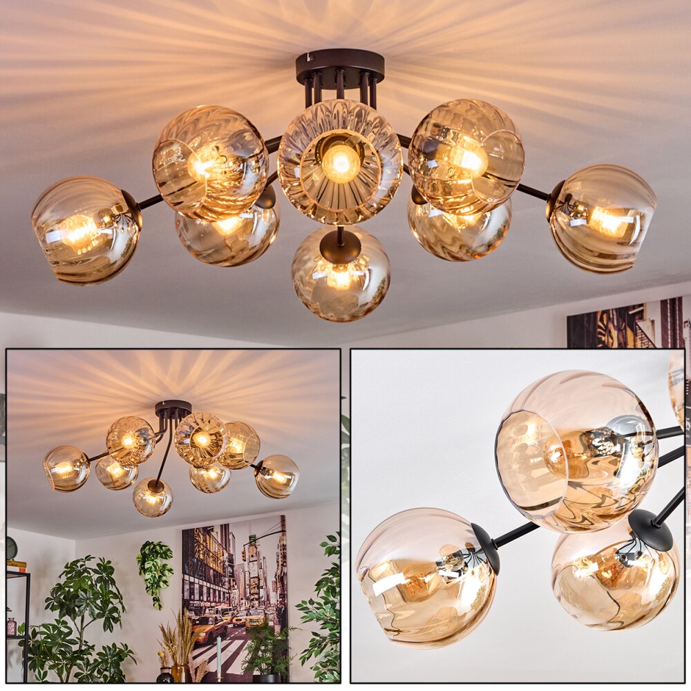 Koyoto Taklampa, kullampa 85 cm Amber, 8-ljuskällor main product photo