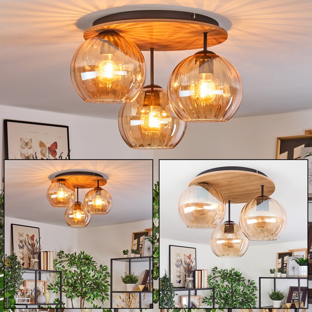 Koyoto Taklampa, kullampa Naturfärger, Svart, 3-ljuskällor main product photo