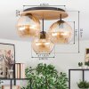 Koyoto Taklampa, kullampa Naturfärger, Svart, 3-ljuskällor