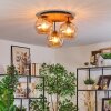 Koyoto Taklampa, kullampa Naturfärger, Svart, 3-ljuskällor