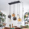 Ripoll Pendellampa, kullampa, Pendelbelysning Amber, Klart, Rökfärger, 6-ljuskällor