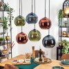 Koyoto Pendellampa, kullampa, Pendelbelysning Blå, Grön, Kopparfärg, 6-ljuskällor