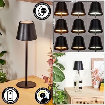 Salgadinho Bordslampa utomhus, badrumslampa, Bordslampa LED Svart, 1-ljuskällor