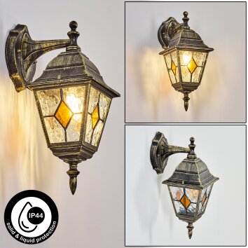 Naofe vägglampa utomhus, Vägglampa Guld, Svart, 1-ljuskällor Naofe vägglampa utomhus, Vägglampa Guld, Svart, 1-ljuskällor