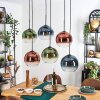 Koyoto Pendellampa, kullampa, Pendelbelysning Blå, Grön, Klart, Kopparfärg, 6-ljuskällor