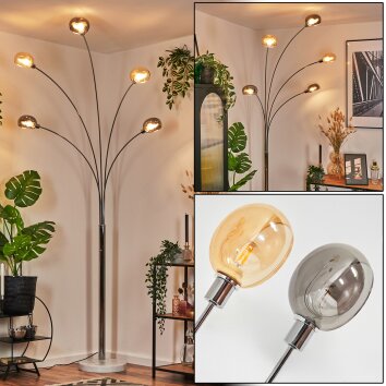 Nikkala Golvlampa Krom, Vit, 5-ljuskällor