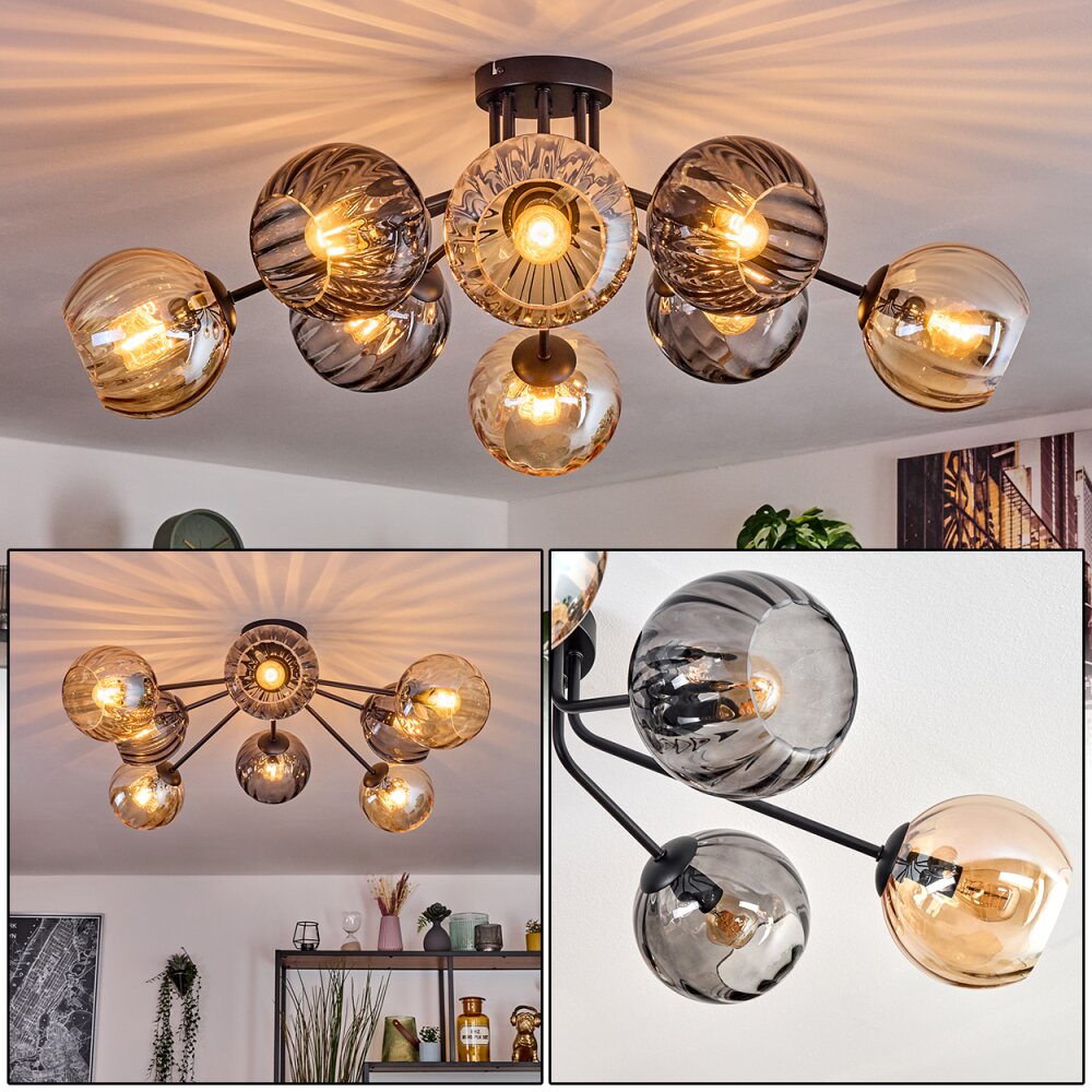 Koyoto Taklampa, kullampa 85 cm Amber, Rökfärger, 8-ljuskällor main product photo