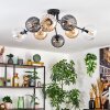 Koyoto Taklampa, kullampa 85 cm Amber, Klart, Rökfärger, 8-ljuskällor