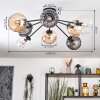 Koyoto Taklampa, kullampa 85 cm Amber, Klart, Rökfärger, 8-ljuskällor