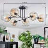 Ripoll Taklampa, kullampa Amber, Klart, 6-ljuskällor