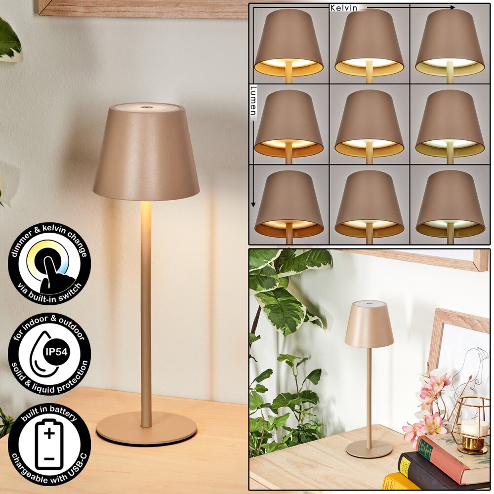 Salgadinho Bordslampa utomhus, Bordslampa LED Sandfärgad, 1-ljuskällor main product photo