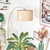 Bongal Golvlampa, Båglampor Mässing, Svart, 1-ljuskällor, Tyg-lampskärm