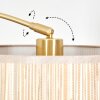 Bongal Golvlampa, Båglampor Mässing, Svart, 1-ljuskällor, Tyg-lampskärm