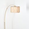Bongal Golvlampa, Båglampor Mässing, Svart, 1-ljuskällor, Tyg-lampskärm