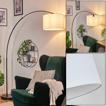 Soungou Golvlampa, Båglampor Svart, 1-ljuskällor, Tygskärm