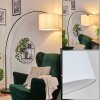 Bassagoda Golvlampa, Båglampor Svart, 1-ljuskällor, Tyg-lampskärm