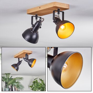 Hagan Taklampa, Takstrålkastare Krom, Naturfärger, Svart, 2-ljuskällor