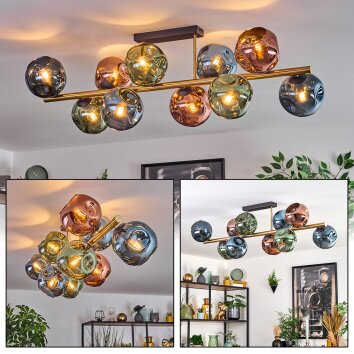 Ripoll Taklampa, kullampa Guld, Svart, 10-ljuskällor Ripoll Taklampa, kullampa Guld, Svart, 10-ljuskällor