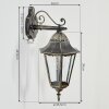 Hongkong vägglampa utomhus, Vägglampa Guld, Svart, 1-ljuskällor