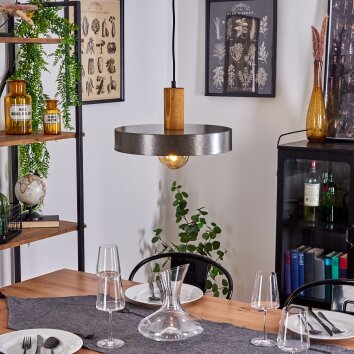 Lakewood Pendellampa Mörkbrun, Nickel matt, 1-ljuskällor