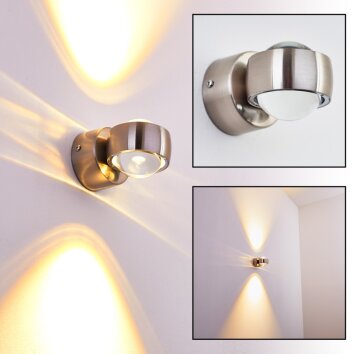 Rio Up & Down Lampa, Vägglampa, Vägglampa med lins LED Silver, 2-ljuskällor