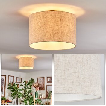 Bassagoda Taklampa Beige, Vit, 1-ljuskällor