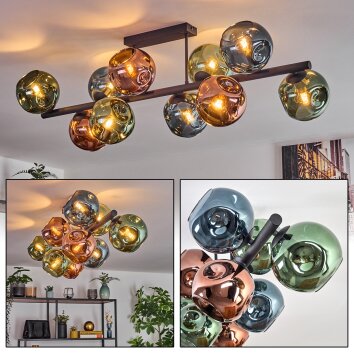 Ripoll Taklampa, kullampa Blå, Grön, Kopparfärg, 10-ljuskällor Ripoll Taklampa, kullampa Blå, Grön, Kopparfärg, 10-ljuskällor