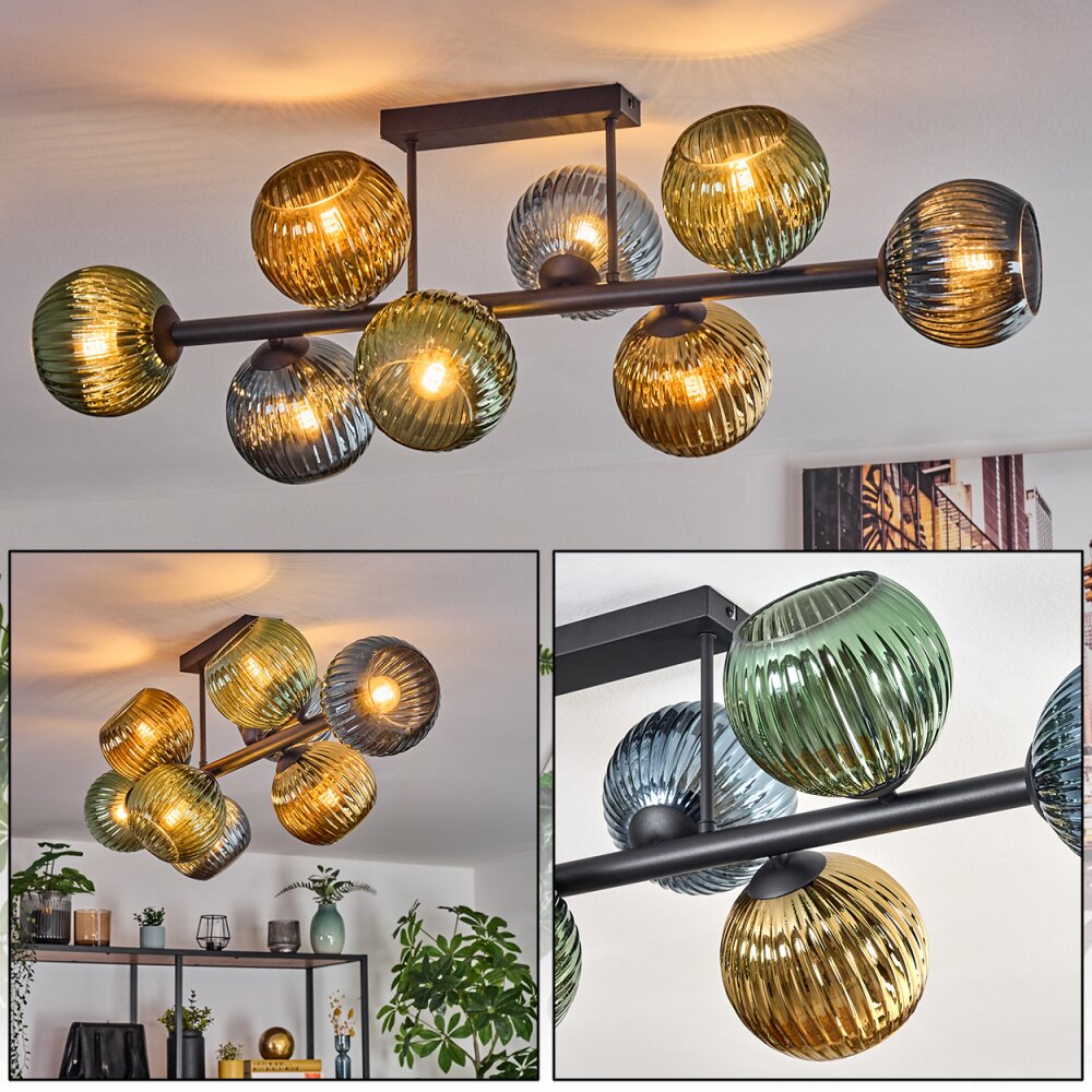 Koyoto Taklampa, kullampa Blå, Guld, Grön, 8-ljuskällor main product photo