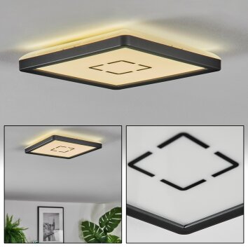 Simonstorp Taklampa, Panel LED Svart, Vit, 1-ljuskällor