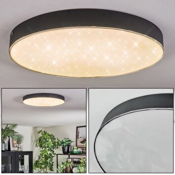 Elmar Taklampa, Panel LED Svart, 1-ljuskällor