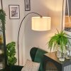 Bassagoda Golvlampa, Båglampor Krom, Svart, 1-ljuskällor, Tyg-lampskärm