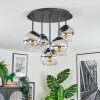 Koyoto Taklampa, kullampa 45 cm Krom, Klart, Rökfärger, 5-ljuskällor