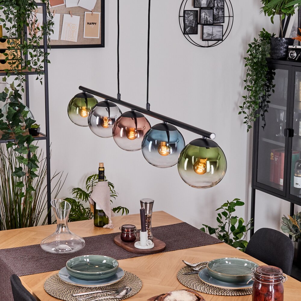 Gastor Pendellampa, kullampa, Pendelbelysning Blå, Krom, Grön, Klart, Kopparfärg, Rökfärger, 5-ljuskällor main product photo