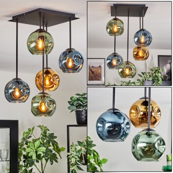 Ripoll Taklampa, kullampa Blå, Guld, Grön, 5-ljuskällor Ripoll Taklampa, kullampa Blå, Guld, Grön, 5-ljuskällor