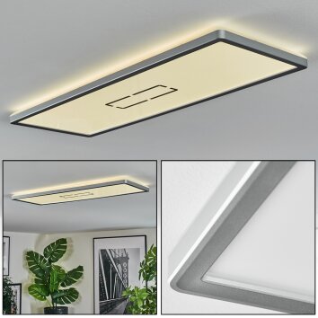 Simonstorp Taklampa, Panel LED Silver, Vit, 1-ljuskällor