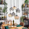 Ripoll Pendellampa, kullampa, Pendelbelysning Amber, Klart, Rökfärger, 6-ljuskällor