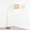 Ramila Golvlampa, Båglampor Mässing, Svart, 1-ljuskällor, Tyg-lampskärm
