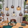 Koyoto Pendellampa, kullampa, Pendelbelysning Amber, Krom, Klart, Rökfärger, 6-ljuskällor