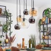 Koyoto Pendellampa, kullampa, Pendelbelysning Amber, Krom, Klart, Rökfärger, 6-ljuskällor