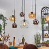 Koyoto Pendellampa, kullampa, Pendelbelysning Amber, Krom, Klart, Rökfärger, 6-ljuskällor