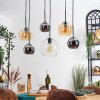 Koyoto Pendellampa, kullampa, Pendelbelysning Amber, Krom, Klart, Rökfärger, 6-ljuskällor