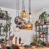 Ripoll Pendellampa, kullampa, Pendelbelysning Amber, Klart, Rökfärger, 6-ljuskällor