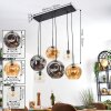 Ripoll Pendellampa, kullampa, Pendelbelysning Amber, Klart, Rökfärger, 6-ljuskällor
