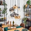 Ripoll Pendellampa, kullampa, Pendelbelysning Amber, Klart, Rökfärger, 6-ljuskällor