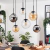 Gastor Pendellampa, kullampa, Pendelbelysning Amber, Krom, Klart, Rökfärger, 6-ljuskällor