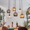 Ripoll Pendellampa, kullampa, Pendelbelysning Amber, Klart, Rökfärger, 6-ljuskällor